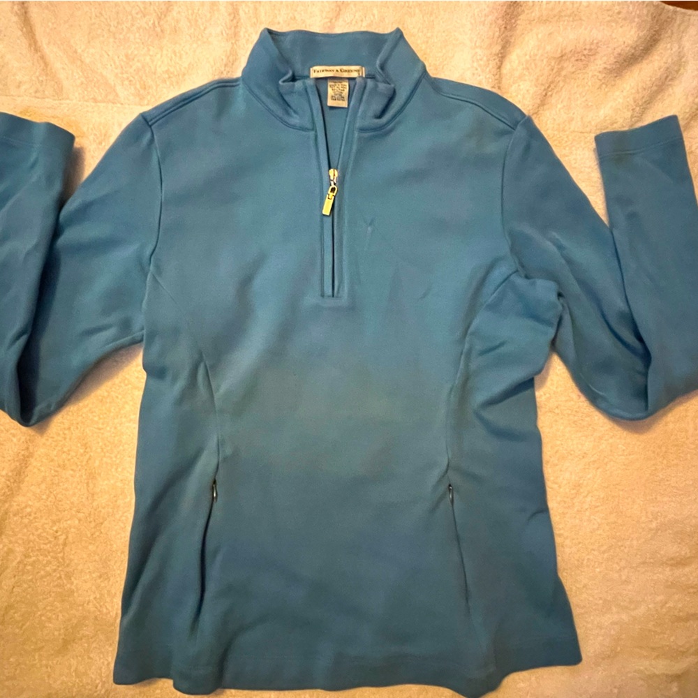 Women’s Fairway & Greene Blue Workout Pullover Size Medium